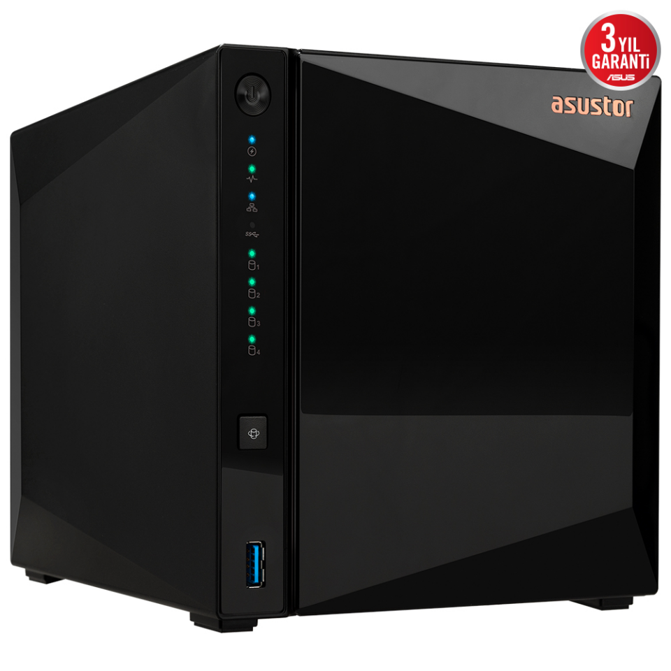 ASUSTOR 4diskli Realtek QC-2GB RAM-2.5GbE Nas Server AS3304T v2