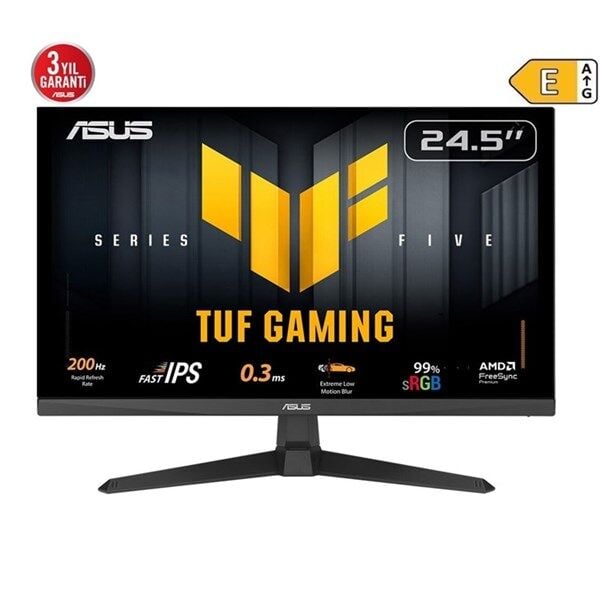 ASUS 24.5'' FAST IPS TUF GAMING VG259Q5A 0.3MS 200Hz HDMI-DP Gaming Monitör (1920 X 1080) Outlet (Kutu Açık)