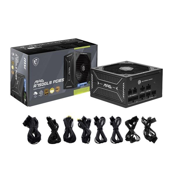 MSI 750W 80+ GOLD MAG A750GLS PCIE 5.1 POWER SUPPLY