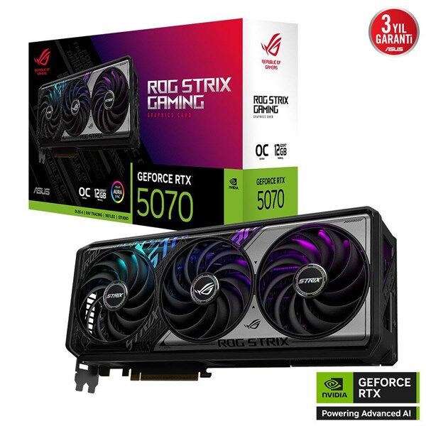 ASUS 12GB ROG STRIX RTX5070-O12G GAMING GDDR7 HDMI-DP PCIE 5.0