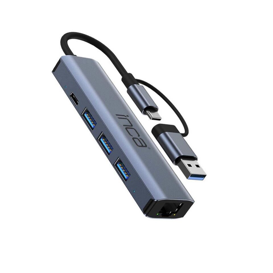 INCA Gigabit USB Çoklayıcı USB 3.0,TYPEC Ethernet IUTP-5T