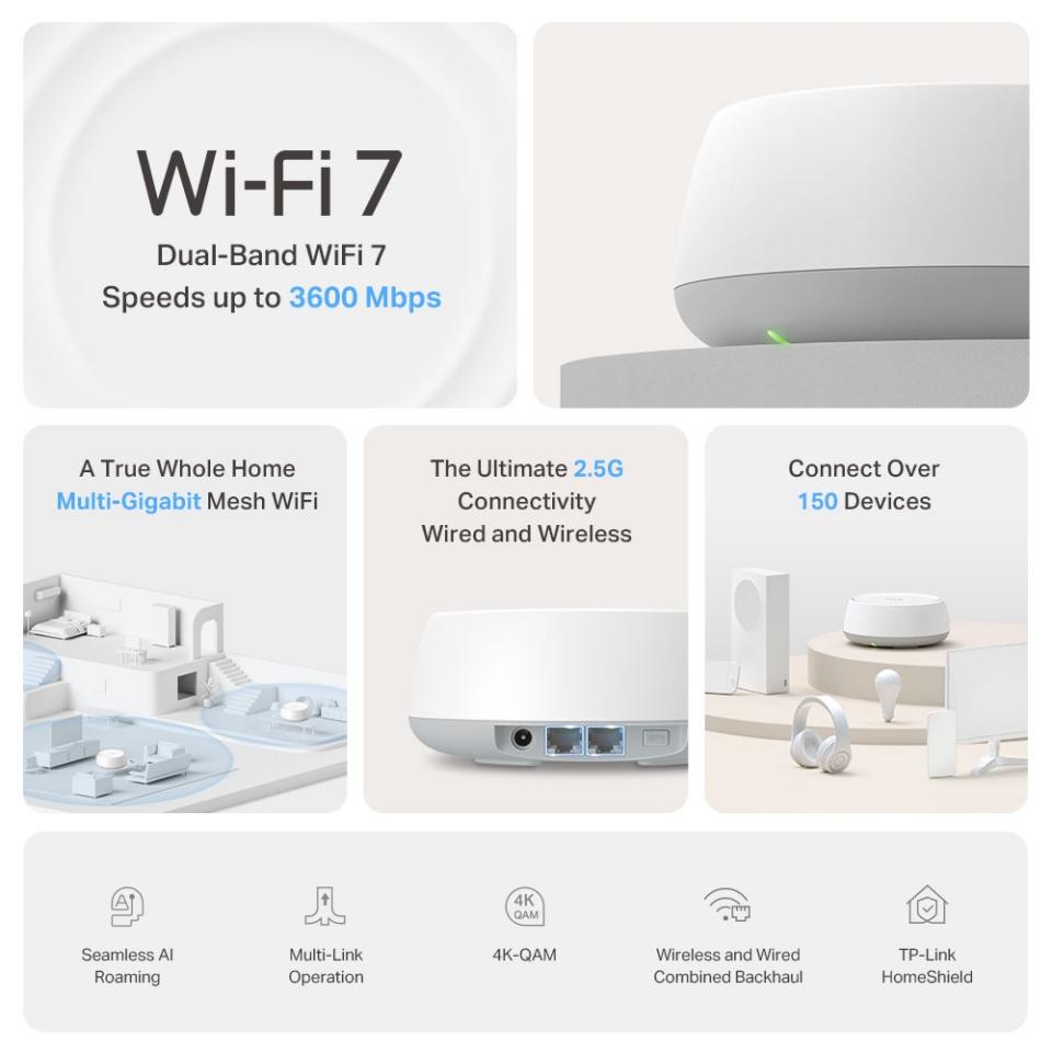 TP-LINK DECO BE25 BE3600 WIFI7 MESH ROUTER 2'li paket