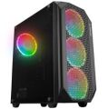 Rampage ZUKO 600W 80+BRONZE Siyah 4*14cm Rainbow Temperli Camlı ATX Mid-T Gaming Kasa