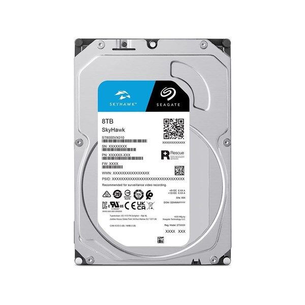 SEAGATE 3.5'' 8TB SKYHAWK ST8000VX010-D 7200 RPM 256MB SATA-3 Güvenlik Diski Distribütör Garantili