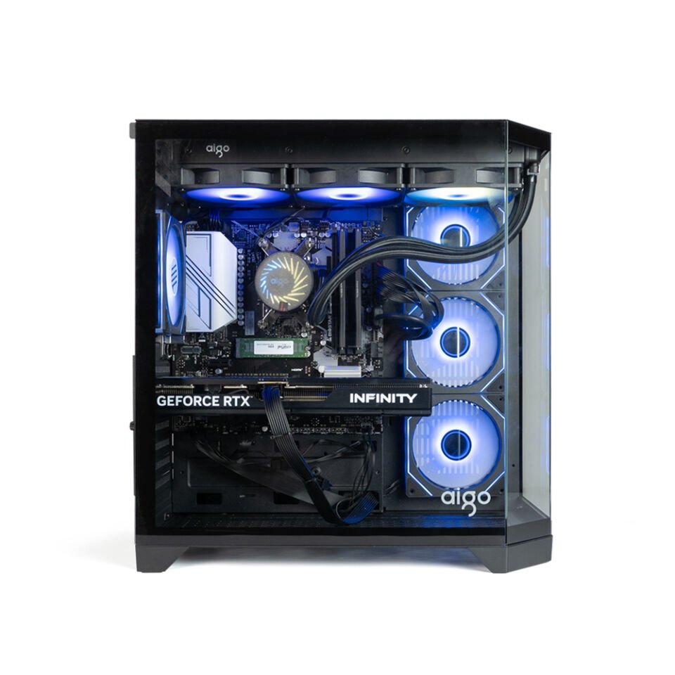 AIGO FT418 Pro Siyah GP-750W 80+ Non-Modular Bronze ARGB Mid Tower Kasa