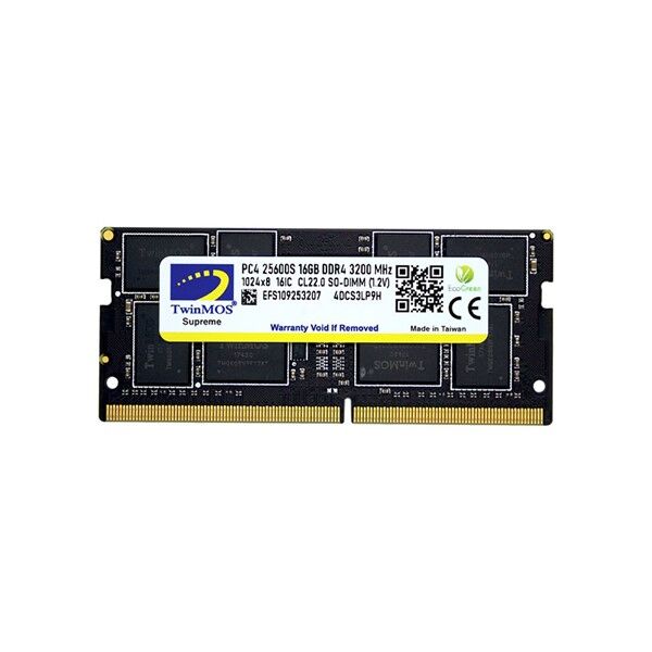 TWINMOS 16GB DDR4 3200MHZ NOTEBOOK RAM VALUE MDD416GB3200N