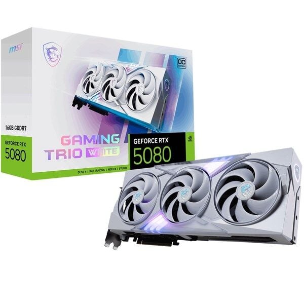 MSI 16GB RTX5080 GAMING TRIO OC WHITE GDDR7 256bit HDMI-DP PCIE 5.0