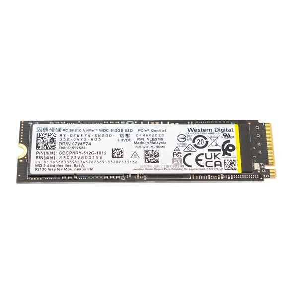WD 512GB SN810 SDCPNRY-512G 6000- 4000MB/s M2 NVME GEN4 Disk Kutusuz