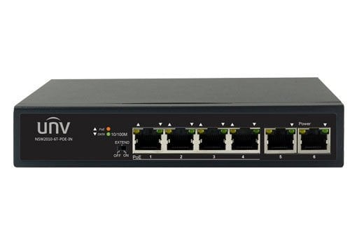 UNV NSW2010-6T 4 Port 10/100 PoE +2 Port 10/100 Ethernet 60W PoE Yönetilemez Switch