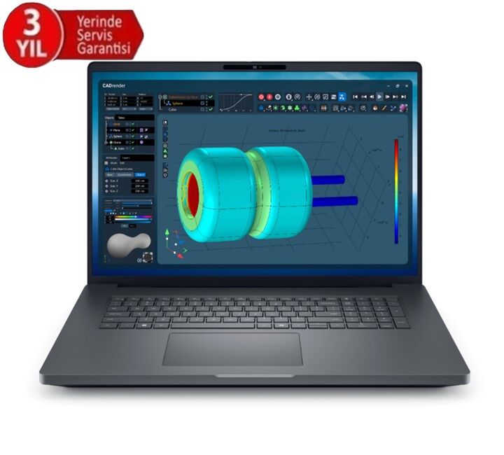 DELL 18” PRO MAX PLUS MB18250_1 ULTRA 7 265HX-32GB DDR5 RAM-1TB NVME-8GB RTX PRO2000 BWL-W11P Taşınabilir İş istasyonu