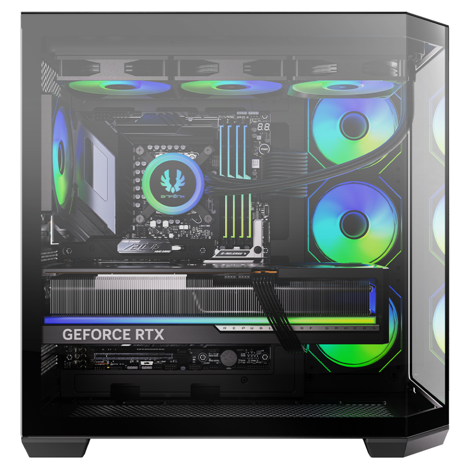 BITFENIX 850W 80+ BRONZE Ayna efektli MIRROR T10 Siyah Gaming Mid-Tower PC Kasası