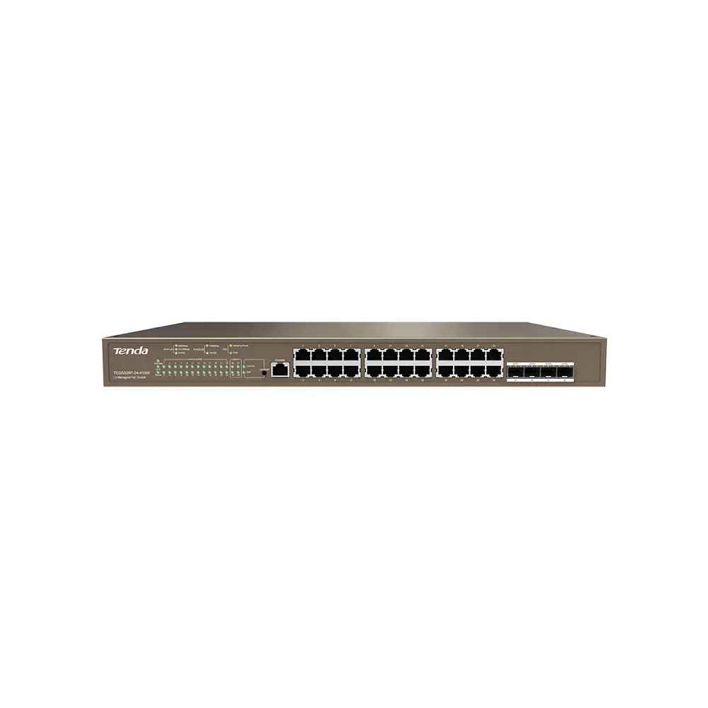 TENDA 24port PoE 410w 4-SFP Gigabit Yönetilebilir Switch TEG5328P-24-410W