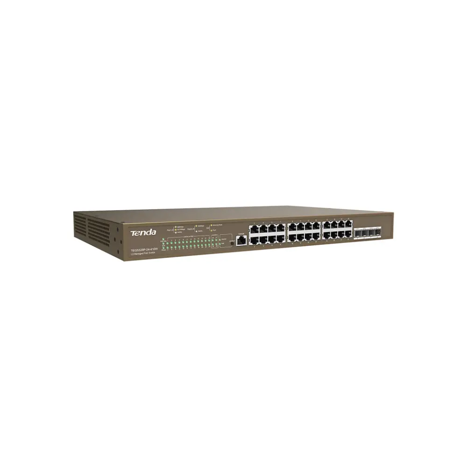 TENDA 24port PoE 410w 4-SFP Gigabit Yönetilebilir Switch TEG5328P-24-410W