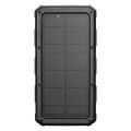 S-link P120 12000mAh PRM 2*USB+Type-C+Micro Led Lamba + 1.2W Solar Panelli Siyah Taşınabilir Pil Şarj Cihazı Powerbank