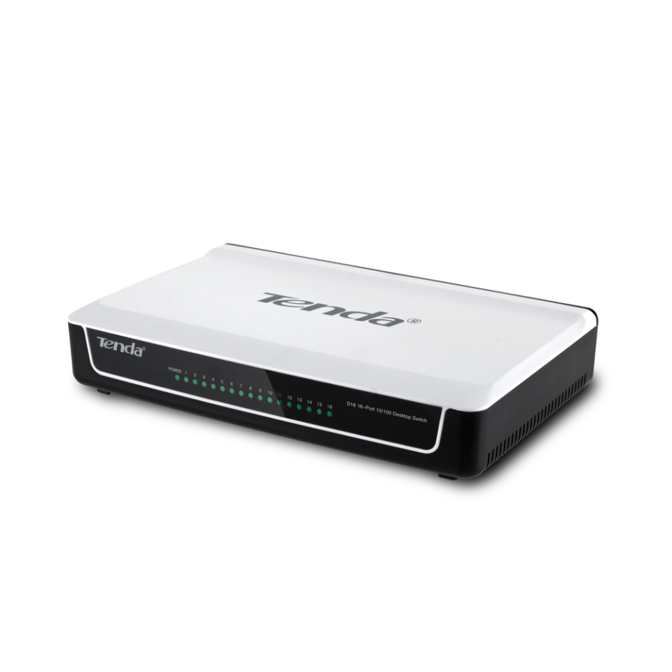 TENDA 16port 10/100 Yönetilemez Switch S16