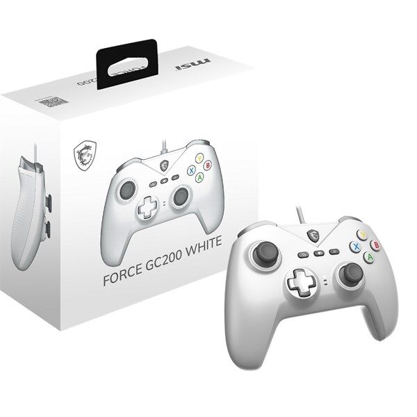 MSI GG FORCE GC200 Whıte Beyaz Oyun Kolu Kablolu Pc/Androıd 8+ Desteğı Çıft Tıtresım Motoru 2M