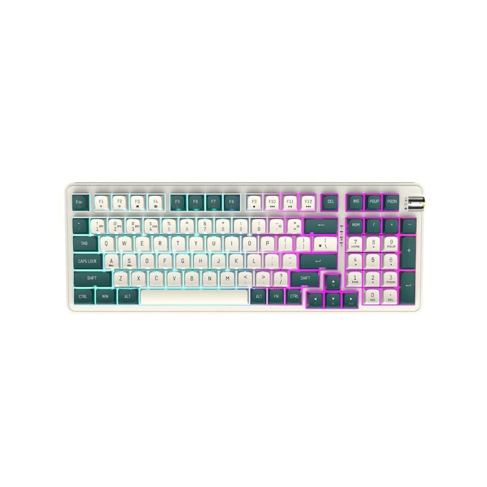 AIGO AG98 RGB Gri İngilizce Q Mekanik Sarı Switch Bluetooth Klavye