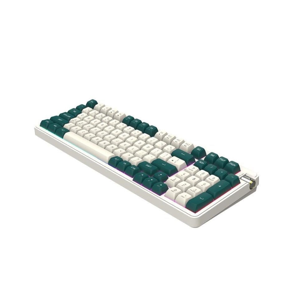 AIGO AG98 RGB Gri İngilizce Q Mekanik Sarı Switch Bluetooth Klavye