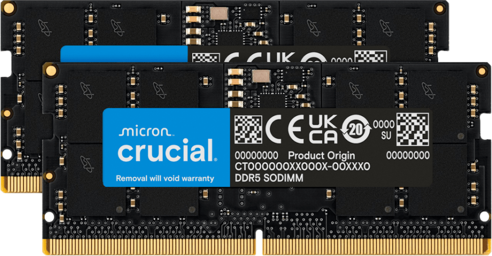 CRUCIAL 96GB (2X 48GB) DDR5 5600MHZ NOTEBOOK RAM VALUE CT2K48G56C46S5