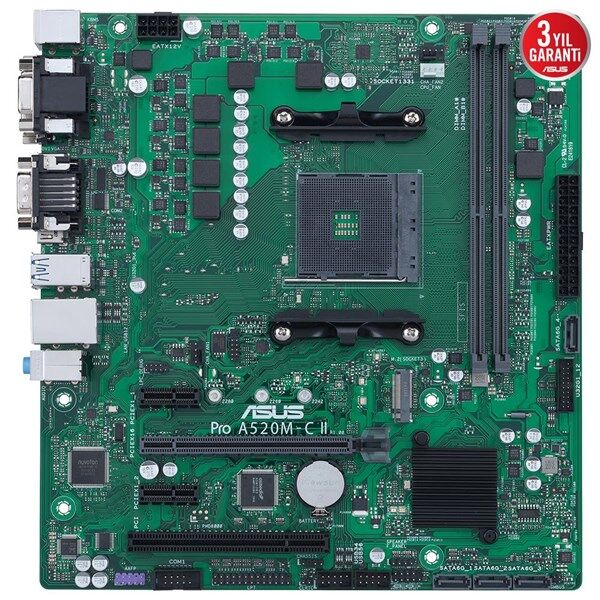 ASUS PRO A520M-C II/CSM DDR4 HDMI PCIE 4.0 AM4 mATX KURUMSAL ANAKART