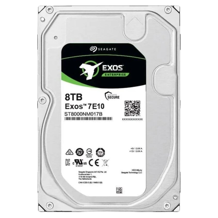 SEAGATE 3.5'' 8TB EXOS ST8000NM017B 7200 RPM 256MB SATA-3 NAS ve Güvenlik Diski