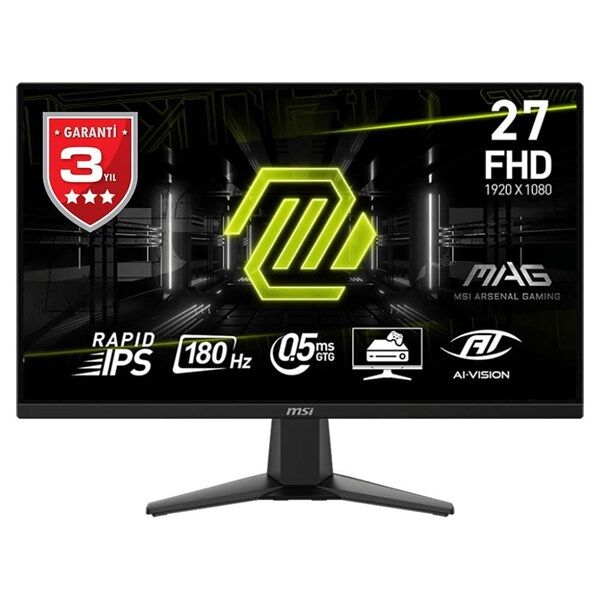 MSI 27'' FLAT IPS MAG 275F 0.5MS 180HZ HDMI-DP GAMING MONİTÖR 1920X1080