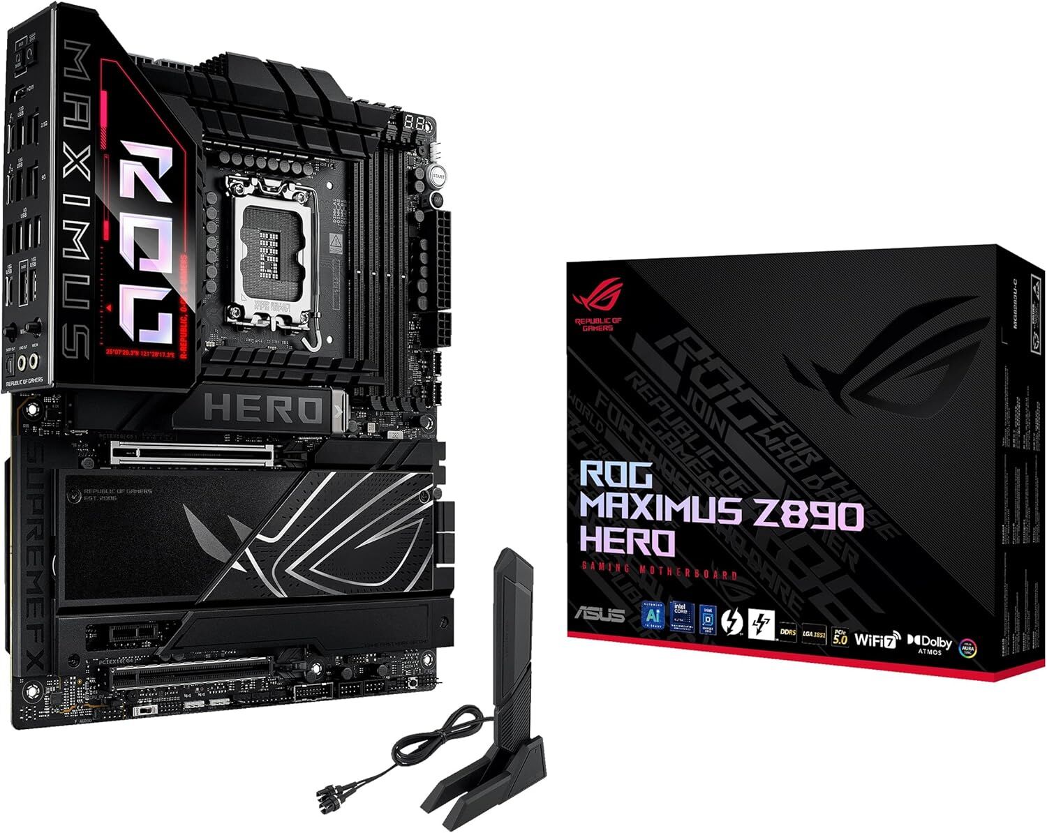 ASUS ROG MAXIMUS Z890 HERO WIFI7 DDR5 HDMI PCIE 5.0 1851p ATX