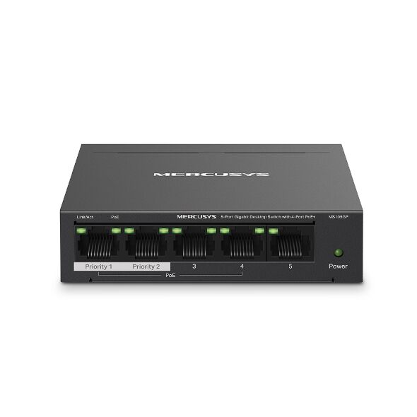 TP-Link Mercusys MS105GP 5 Port Gigabit with 4 Port PoE+ Desktop Switch