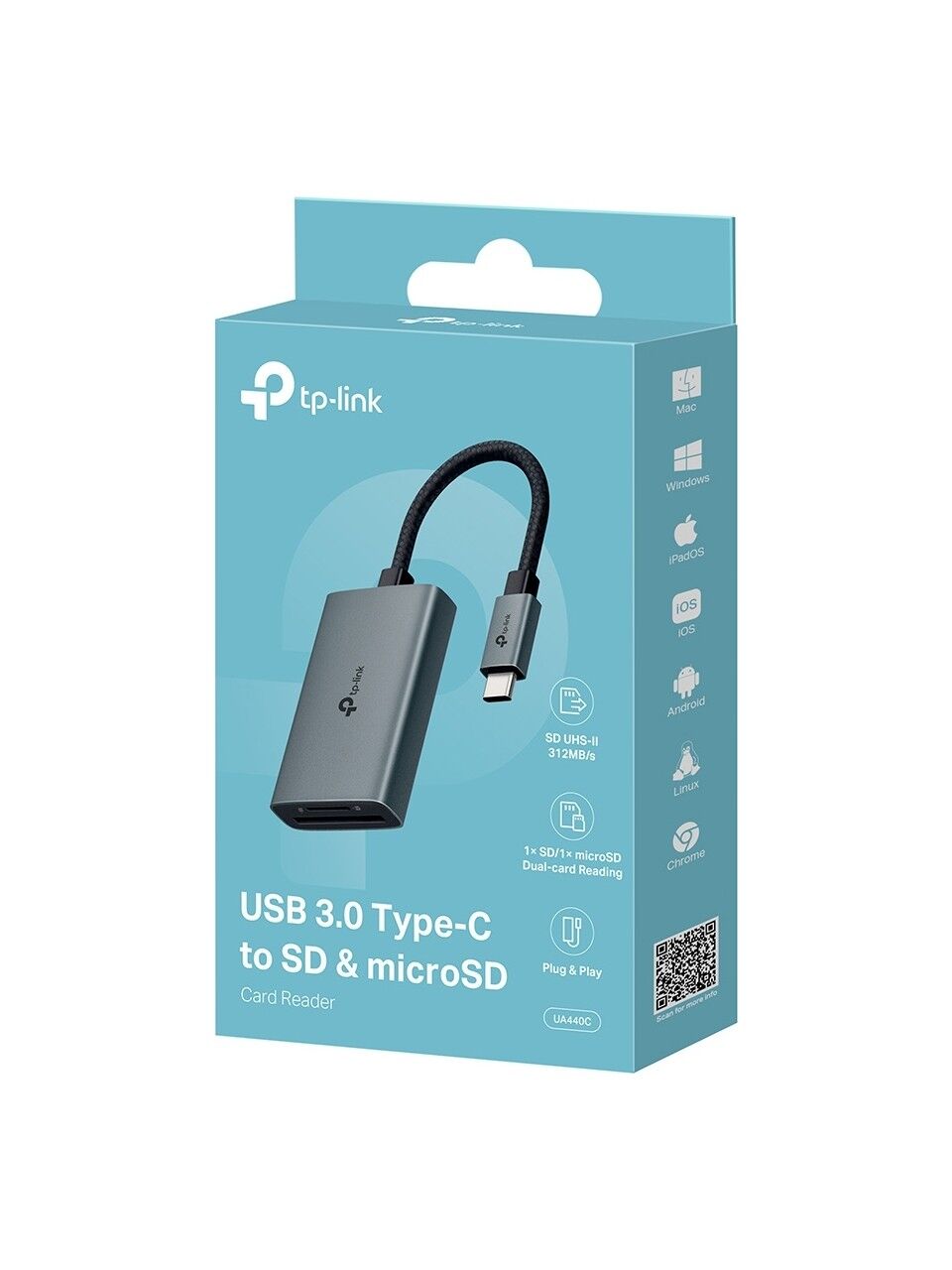 TP-Link UA440C USB3.0 Type-C to SD & MicroSD 4.0 Adapter