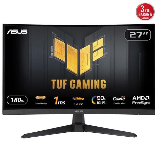 ASUS 27'' VA TUF GAMING VG27VQ3B 1MS 180Hz HDMI-DP Kavisli Gaming Monitör (1920 X 1080)