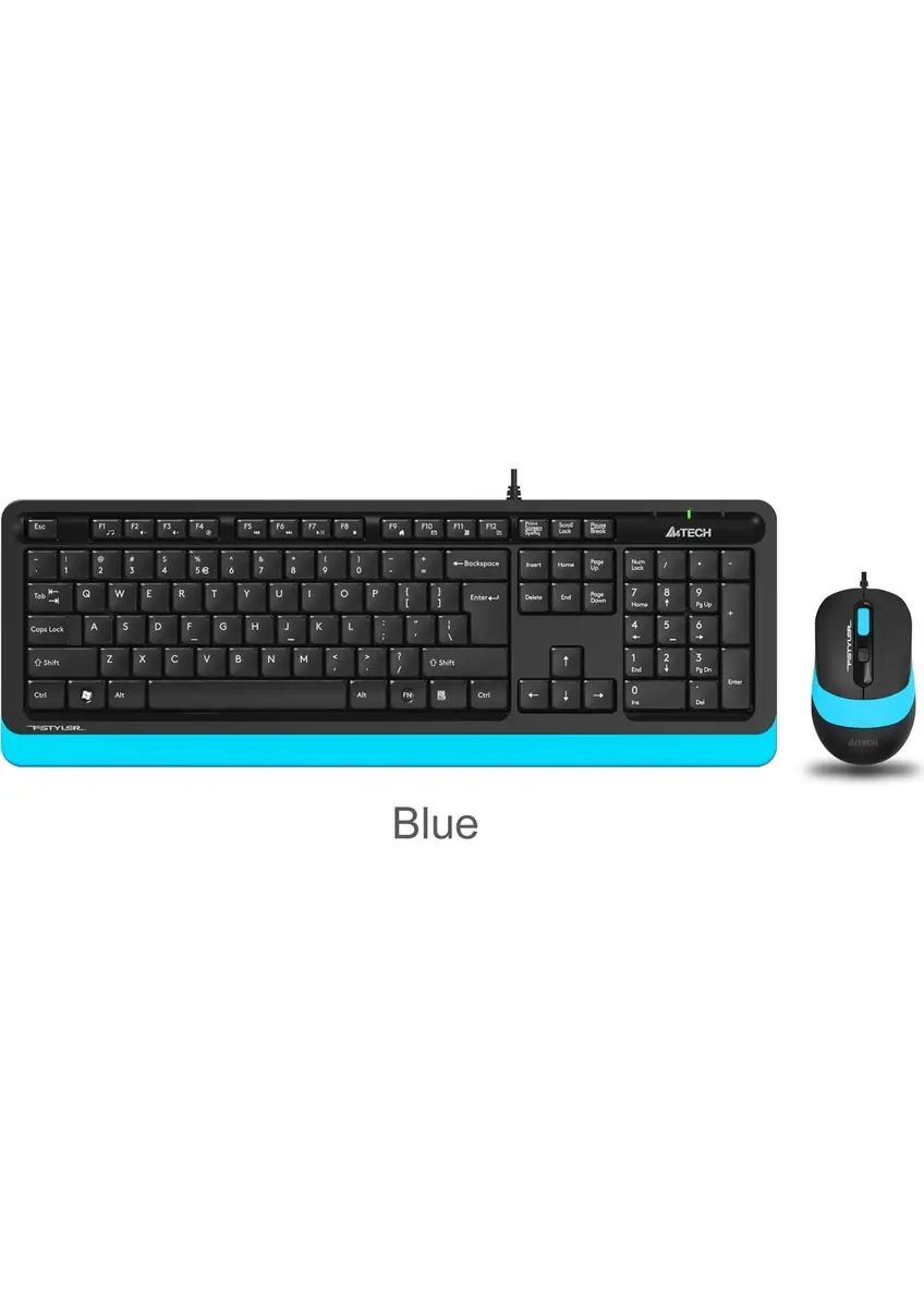 A4 Tech F1010 MM Klavye Mouse Set Mavi USB