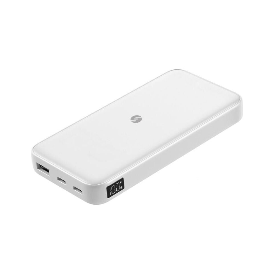 S-LINK  P310 10000mAh PD20W+QC18W+HSC22.5W Beyaz LCD Taşınabilir Pil Şarj Cihazı Powerbank