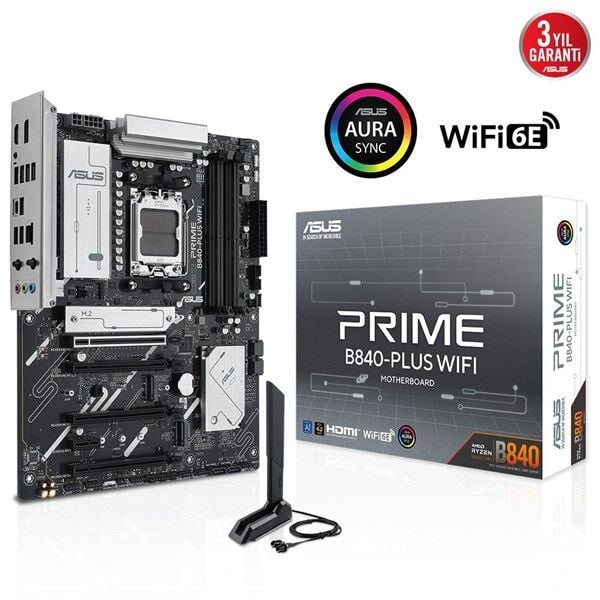 ASUS PRIME B840-PLUS WIFI-6E DDR5 HDMI DP PCIe 16X v4.0 AM5 mATX