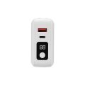S-link G225 20000mAh Lightning+Type-C Kablolu Powerbank Beyaz PD22.5W LCD AC Prizli Taşınabilir Pil Şarj Cihazı