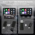 Ottocast Mini 2in1 Android ve Apple Cihazlar İçin Wireless/Kablosuz Android Auto ve Carplay Adaptörü