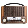 Mikado MDR-310 Ahşap USB- TF Destekli FM/AM/SW+BT+SOLAR 3 Band Klasik Radyo