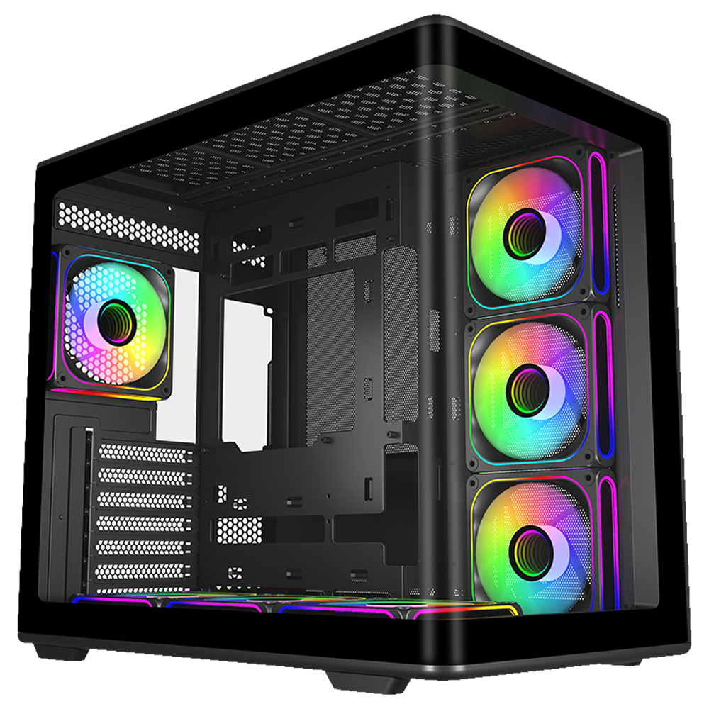 COOLERMASTER ELITE 600 Curve TG E600-KGNN-S02  7x12cm ARGB Siyah Gaming MıdTower PC Kasası