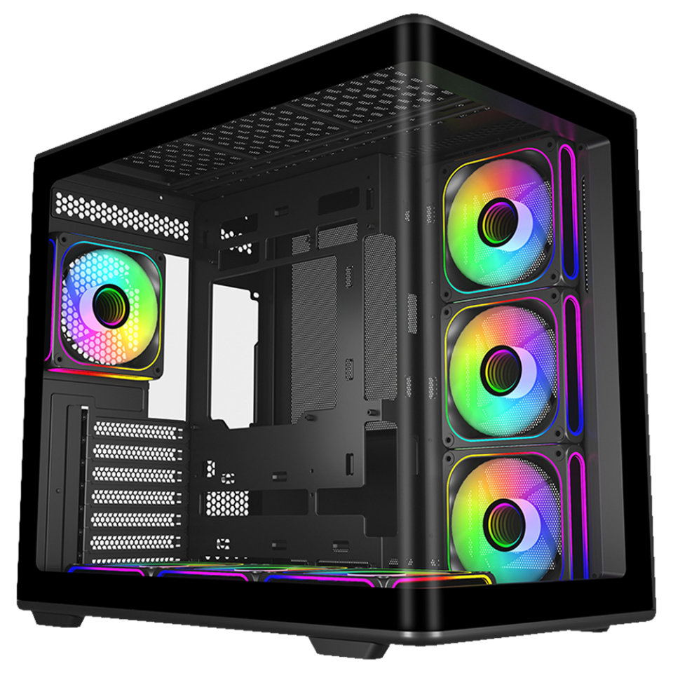 COOLERMASTER ELITE 600 Curve TG E600-KGNN-S02  7x12cm ARGB Siyah Gaming MıdTower PC Kasası