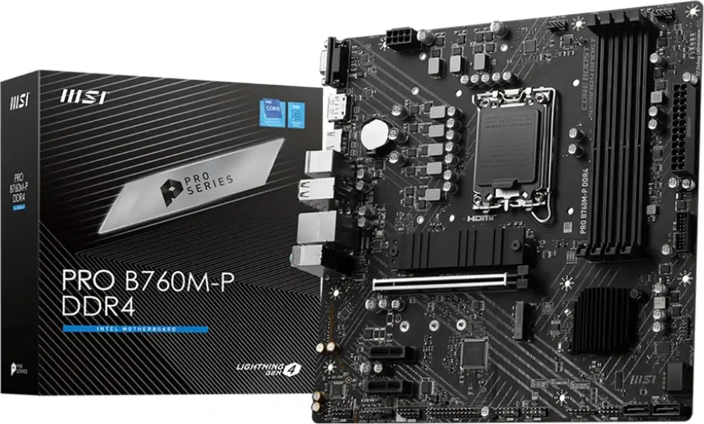 MSI PRO B760M-P DDR4 HDMI DP PCIe 16X v4.0 1700p mATX