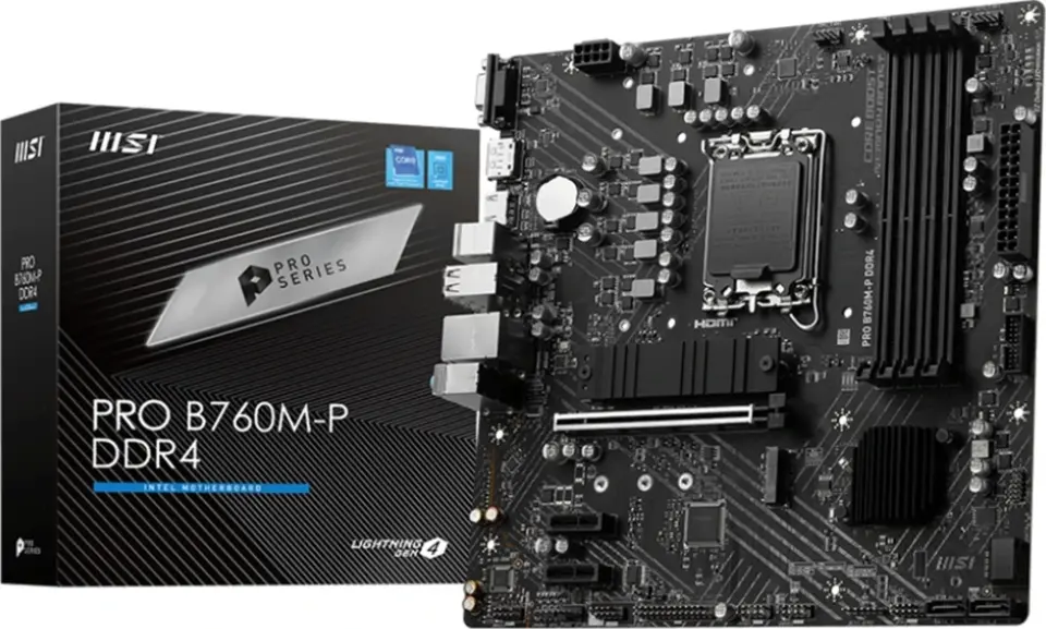 MSI PRO B760M-P DDR4 HDMI DP PCIe 16X v4.0 1700p mATX