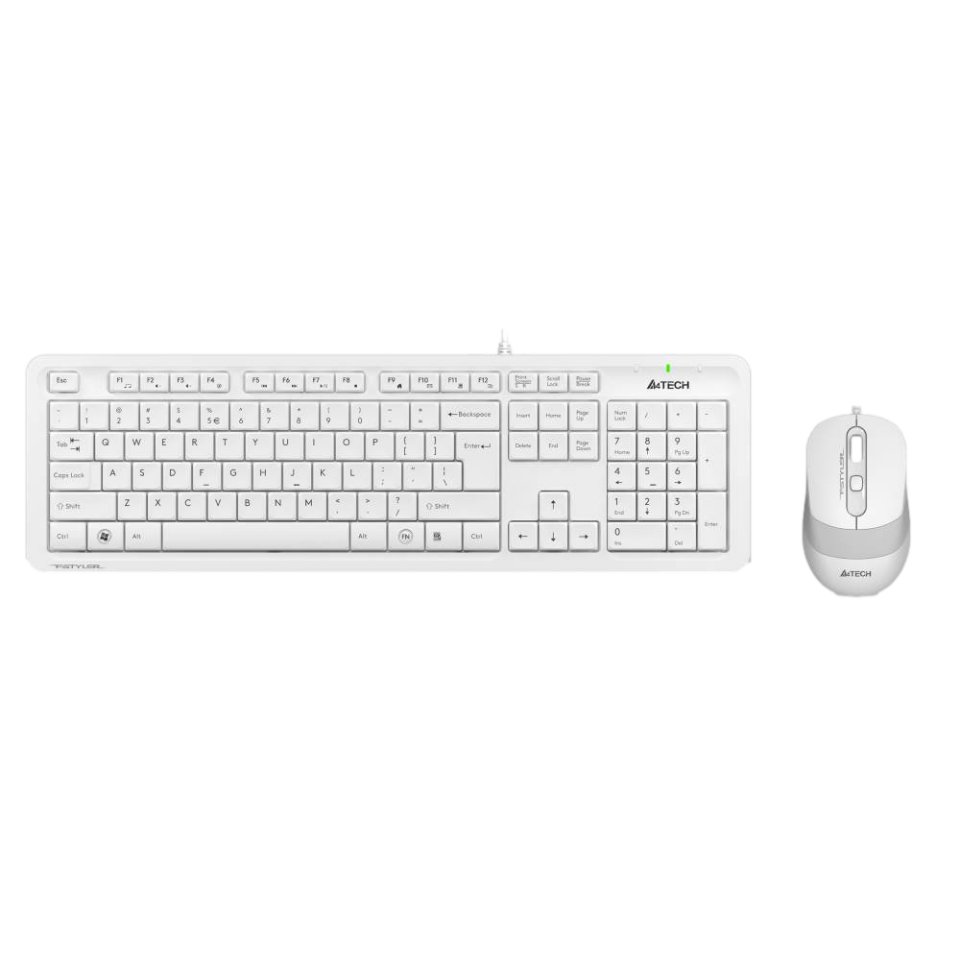 A4 TECH F1010 Kablolu USB Q Trk Beyaz Klavye - Mouse Set