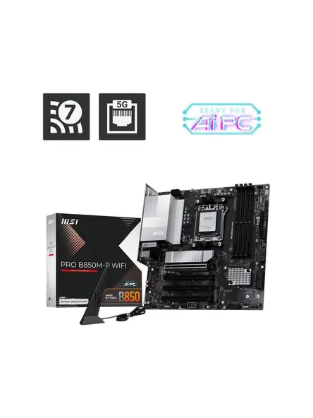 MSI PRO B850M-P WIFI DDR5 HDMI-DP PCIE 5.0 AM5 MATX