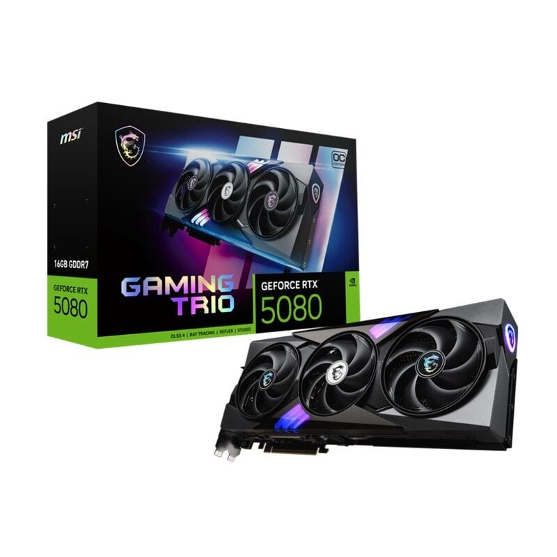 MSI GEFORCE RTX5080 16G GAMING TRIO OC 16GB GDDR7 256BIT 1XHDMI 3XDP EKRAN KARTI