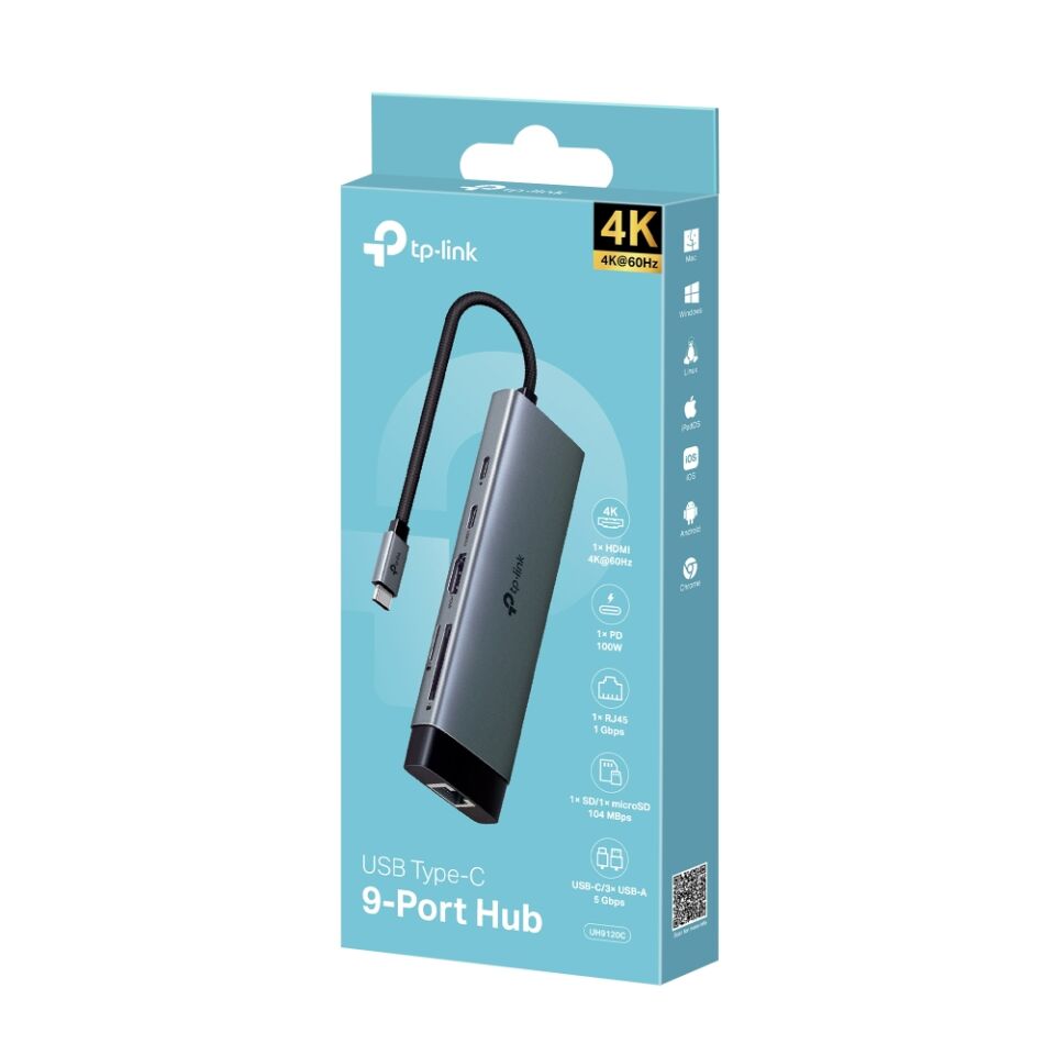 TP-LINK UH9120C USB Type-C 9lu Multiport Hub Çoklayıcı
