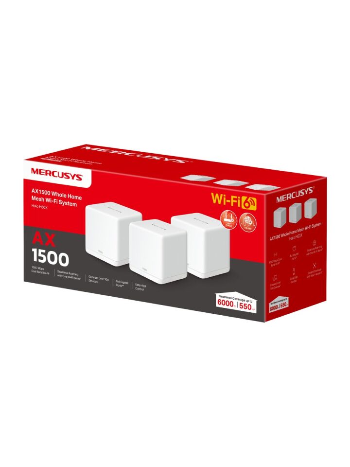 TP-Link Mercusys Halo H30G 1300Mbps Dual Band Mesh Sistemi (3 Pack)