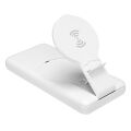 S-link P110 10000mAh PRM PD22.5W+QC3.0 Magsafe 15W Kablosuz Standlı Beyaz Taşınabilir Pil Şarj Cihazı Powerbank
