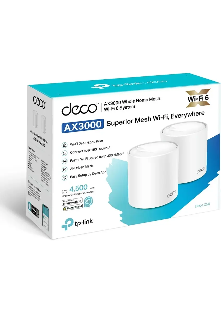 TP-Link Deco X50 2P AX3000 Whole Mesh Wi-Fi6 (İkili) Paket