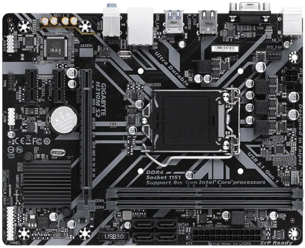 GIGABYTE H310M-S2 DDR4 SATA3 PCIe 16X v3.0 1151p v2 mATX