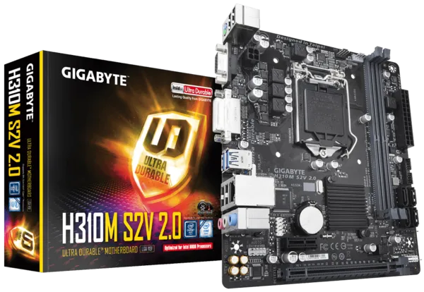 GIGABYTE H310M-S2V 2.0 DDR4 SATA3 DVI PCIe 16X v3.0 1151p v2 mATX