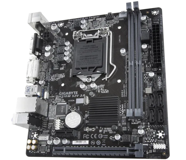 GIGABYTE H310M-S2V 2.0 DDR4 SATA3 DVI PCIe 16X v3.0 1151p v2 mATX